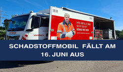 Infobild zum Ausfall des Schadstoffmobils am 16. Juni 2026